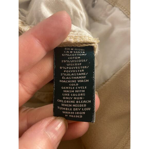 Classic Minimalist Neutral Khaki Skinny Ankle Pants Lauren Ralph Lauren 16 - Picture 5 of 7